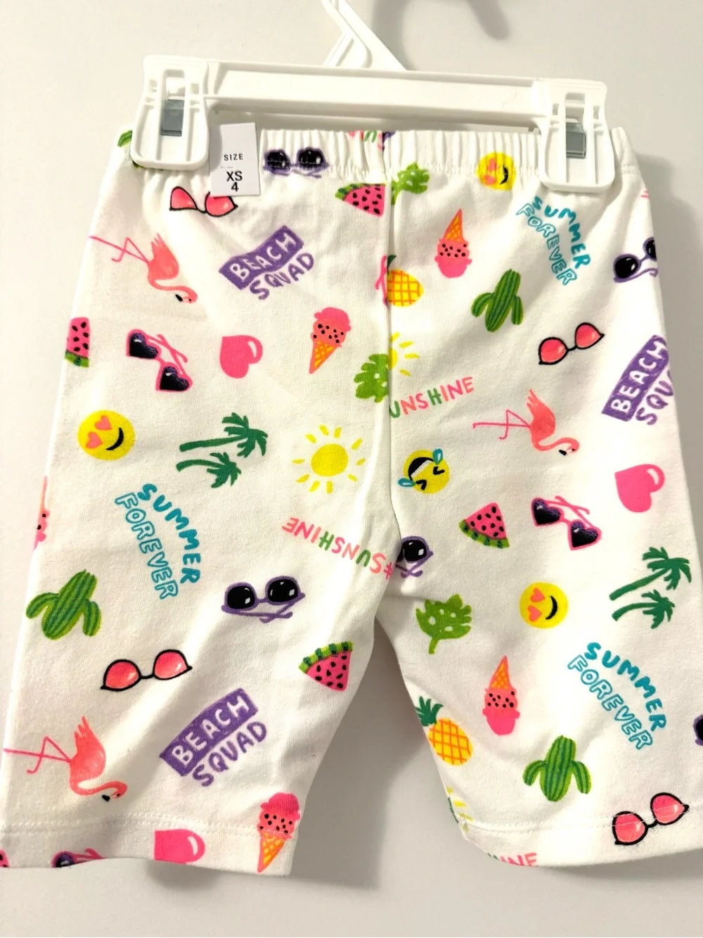 The Children's Place White Shorts with Neon Summer Print